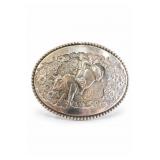 Nickel Silver Cowboy Bucking Horse Belt Buckle