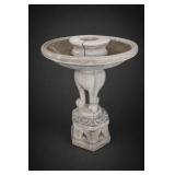 Ornate Two-Tier Concrete Garden Fountain