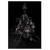 Wrought Iron Candle Chandelier With Glass Globes