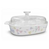 CorningWare Pastel Bouquet A-10-B Dish With Lid