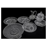 Vintage Clear Pressed Glass Serving Set