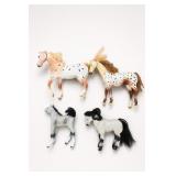 Spotted Horse Model Figures, 4 Pieces