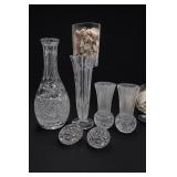 Crystal Vases, Mixed Glass Group