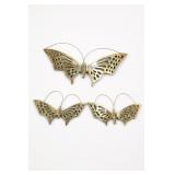 Set Of 3 Vintage Brass Butterfly Wall Hangings