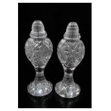 Bohemian Czech Cut Crystal Salt & Pepper Shakers