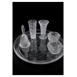 Assorted Cut Crystal Vases, Bowls, Bell & Platter