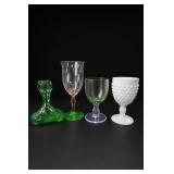 Vintage Assorted Glassware, 4 Pieces Uranium Etc
