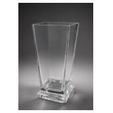 Large Clear Glass Square Vase