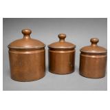 Hammered Copper Covered Canister Set
