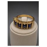 Sterling Silver Blue Sapphire Band Ring