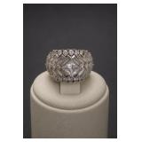Sterling Silver Cubic Zirconia Cocktail Ring 8