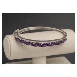 Sterling Silver Amethyst Bangle Bracelet 14.3g