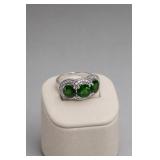 Sterling Silver Chrome Diopside Ring Size 8