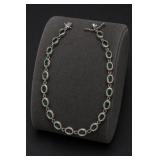 Sterling Silver Green Gemstone Tennis Bracelet
