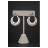 Sterling Silver Mother Of Pearl Hoop Earrings