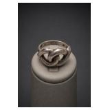 Sterling Silver Modernist Abstract Ring Size 6.5