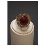 Carnelian Cabochon Ring, Size 8