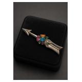 Vintage Coro Multicolor Rhinestone Brooch