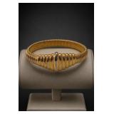Gold Tone Ribbed Bracelet