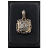 Sterling Silver & 14K Gold Diamond Pendant