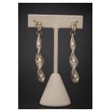 Sterling Silver Twisted Dangle Earrings Pair