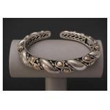 JAI Sterling Silver & 14K Gold Cuff Bracelet