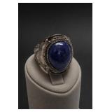 Sterling Silver Lapis Stone Ring Size 8.5