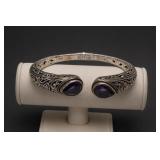 Sterling Silver Amethyst Cuff Bracelet 29.4g