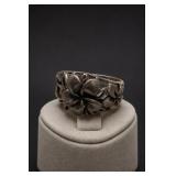 Sterling Silver Leaf Motif Ring Size 8