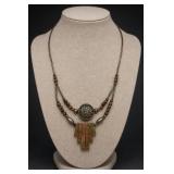 Unakite Beaded Necklace With Pendant