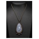 Sterling Silver Blue Lace Agate Pendant