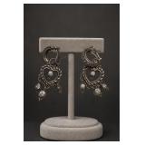 Judith Ripka Sterling Silver Heart Earrings Pair