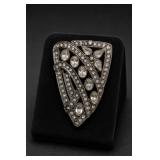 Vintage Art Deco Style Rhinestone Brooch Pin