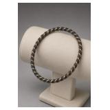 Sterling Silver Twisted Rope Bangle, 29.6g
