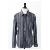Express Striped Stretch Cotton Shirt, M 15 1/2