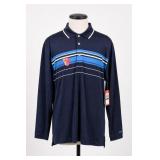 IZOD Performance Long-Sleeve Striped Polo LG