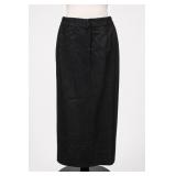 K&B Black Polyester Long Skirt Size 10