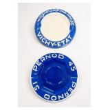 Longchamp France Blue Decorative Rim Plates, Pair