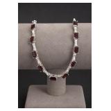 Sterling Silver Garnet Bracelet