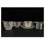 Clear Pressed Glass Serving Set With Tray