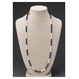 Lapis & Pearl Beaded Necklace