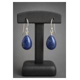 Sterling Silver Lapis Lazuli Teardrop Earrings