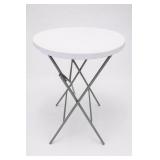 TELES White Round Folding Bar Height Table