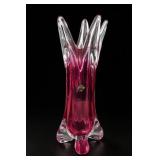 Josef Hospodka Chribska Pink Glass Vase