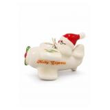 Fitz And Floyd Holly Express Santa Airplane