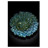 Iridescent Glass Ruffled Bowl
