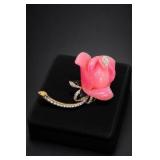 Kenneth Jay Lane Pink Rose Brooch