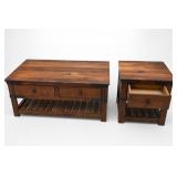 Parota Wood Coffee Table & End Table Set