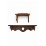 Vintage Wooden Heart-Cutout Shelf And Rack Set