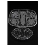 Tiara Glass Etched Divided Relish Dish & Platter